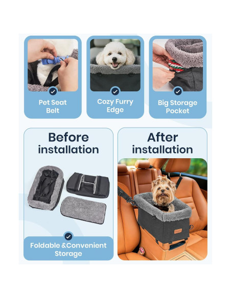 Asiento de Coche para Perros BurgeonNest Mediano 6.8kg