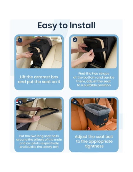 Asiento de Coche para Perros BurgeonNest Mediano 6.8kg