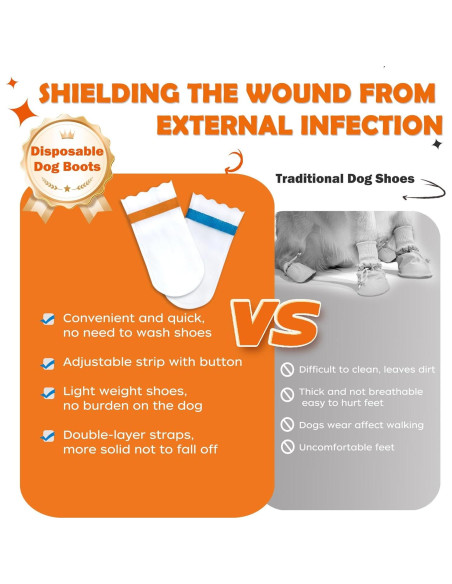 20 Botas Desechables para Perros RosyLife - Mediano, Impermeables