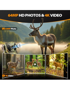 Cámara de Sendero Solar WiFi Briggren 4K 64MP Impermeable 2