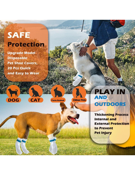 20 Botas Desechables para Perros RosyLife - Mediano, Impermeables