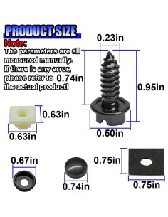 Kit de Tornillos para Placas de Licencia GAOLAOSY 20PCS Antioxidante 2
