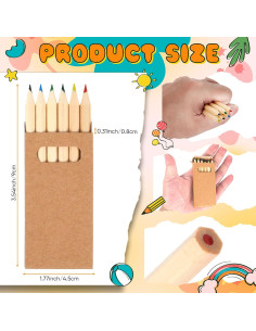 Lápices de Colores Faccito Mini 3.5" para Niños - 60 Piezas 2