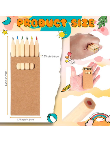 Lápices de Colores Faccito Mini 3.5" para Niños - 60 Piezas