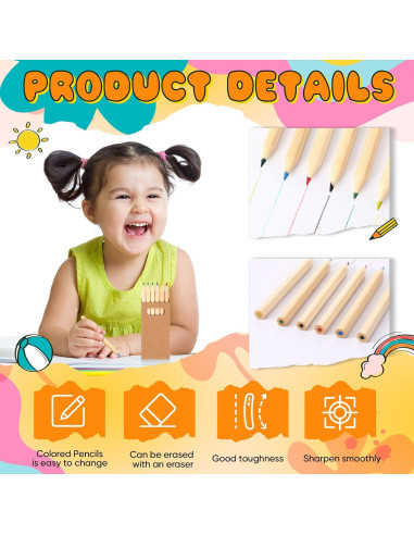 Lápices de Colores Faccito Mini 3.5" para Niños - 60 Piezas