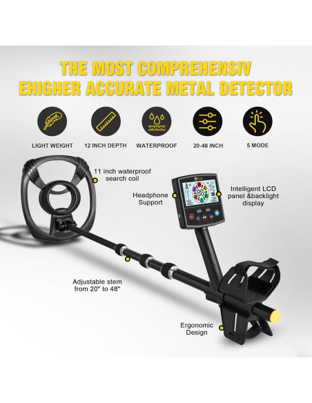 Detector de Metales YELLOW JACKET ASM-55 Ajustable IP65