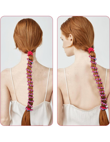 4 Bandas Trenzadas Espirales HJZHII 64cm Multicolor para Cabello