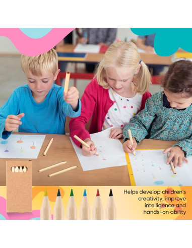 Lápices de Colores Faccito Mini 3.5" para Niños - 60 Piezas