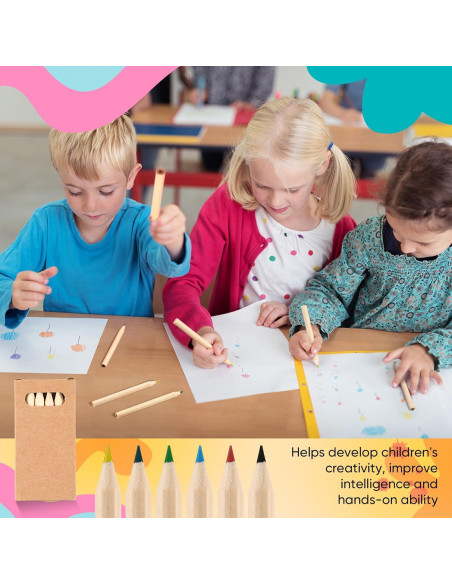 Lápices de Colores Faccito Mini 3.5" para Niños - 60 Piezas