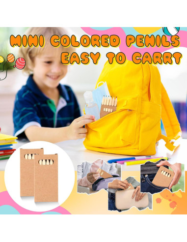 Lápices de Colores Faccito Mini 3.5" para Niños - 60 Piezas
