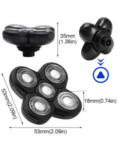 Cabezas de Afeitar Tookie 5 Cuchillas Reemplazo 4D 2