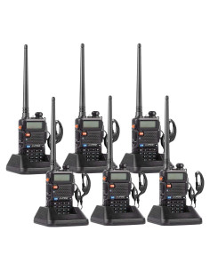 Paquete de 6 Radios de Dos Vías Baofeng UV-5R 144-148/420-450Mhz
