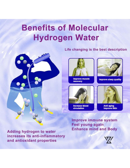 Botella de Agua de Hidrógeno HomEnjoy 414ml Portátil Recargable