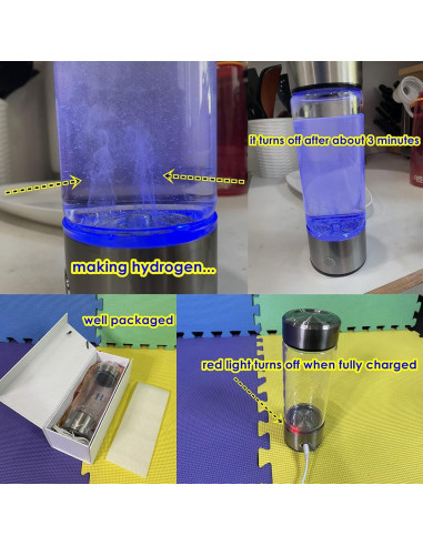 Botella de Agua de Hidrógeno HomEnjoy 414ml Portátil Recargable