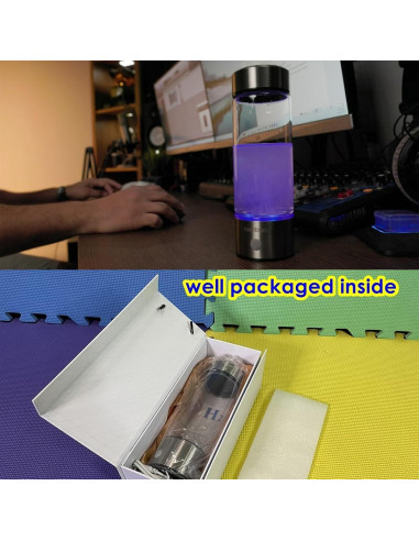 Botella de Agua de Hidrógeno HomEnjoy 414ml Portátil Recargable