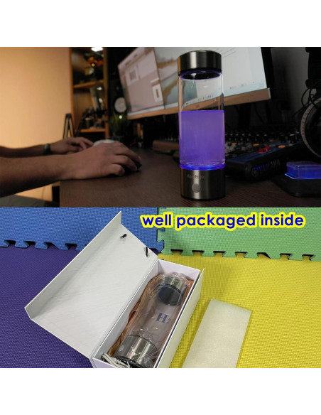 Botella de Agua de Hidrógeno HomEnjoy 414ml Portátil Recargable