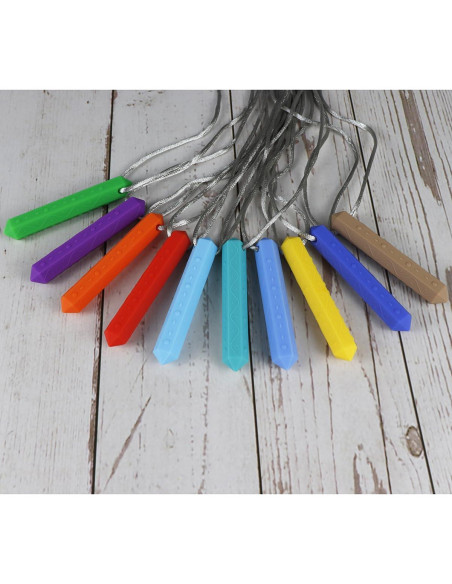 Collares Masticables Sensitivos para Niños - 10 Paquetes de Silicona