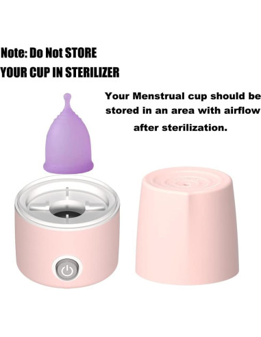 Esterilizador Automático de Copas Menstruales Mottery Rosa 99.9% Limpieza