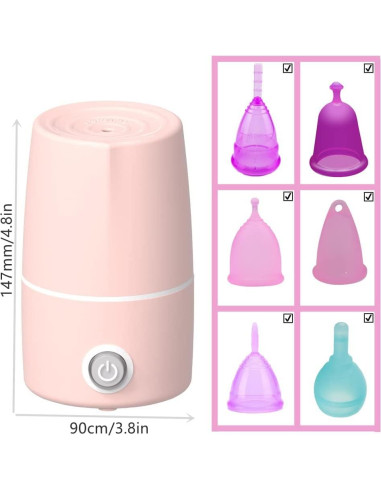 Esterilizador Automático de Copas Menstruales Mottery Rosa 99.9% Limpieza