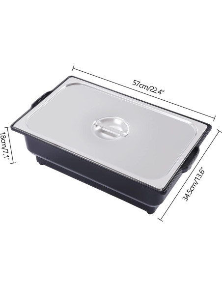 Chafer Eléctrico BILPIKOGoo 9L Acero Inoxidable Ajustable