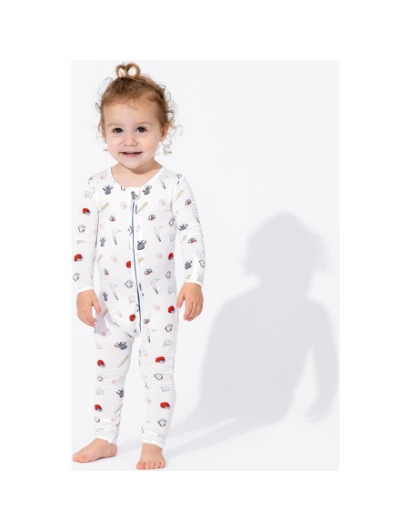 Pijama Convertible Bellabu Bear Bambú Recién Nacido Béisbol