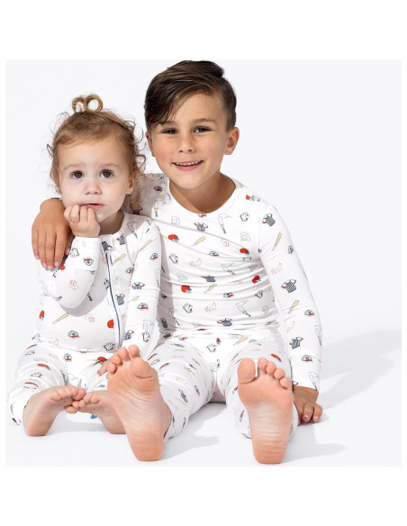Pijama Convertible Bellabu Bear Bambú Recién Nacido Béisbol