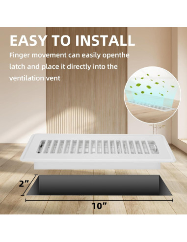 Registro de Piso Ajustable Accord Ventilation 2x10 Blanco