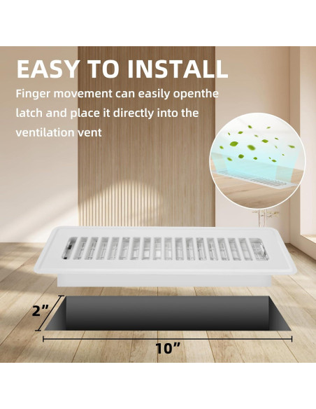 Registro de Piso Ajustable Accord Ventilation 2x10 Blanco