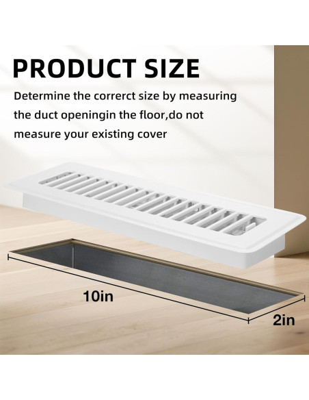 Registro de Piso Ajustable Accord Ventilation 2x10 Blanco