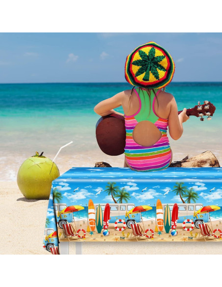 HAKOTI 3 Manteles de Playa Hawaianos 220x130 cm para Fiesta