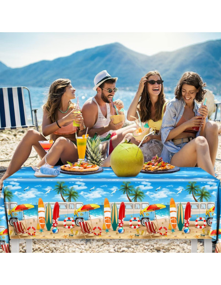 HAKOTI 3 Manteles de Playa Hawaianos 220x130 cm para Fiesta