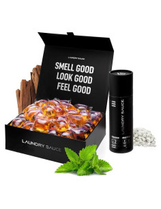Detergente para Ropa Salsa de Lavandería 69 Paquetes + Aumentador 311ml Sándalo