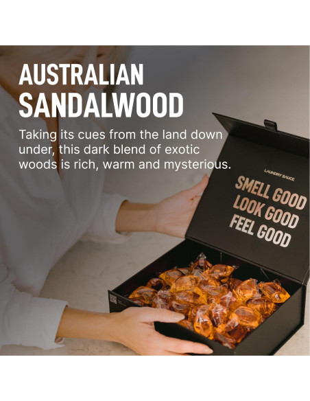 Detergente para Ropa Salsa de Lavandería 69 Paquetes + Aumentador 311ml Sándalo