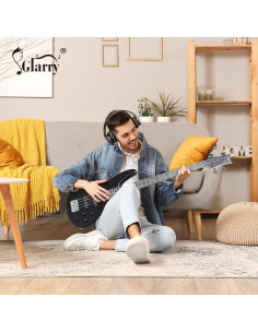 Guitarra Bajo Eléctrico Glarry 4 Cuerdas Completo Negro 2
