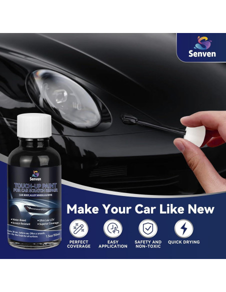 Reparador de Rayones SENVEN 42.5ml Pintura Negra Brillante