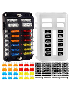 Bloque de Fusibles Cyrico 12 Circuitos 12V con LED y Cubierta