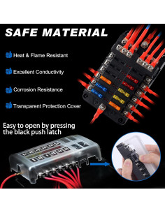 Bloque de Fusibles Cyrico 12 Circuitos 12V con LED y Cubierta 2