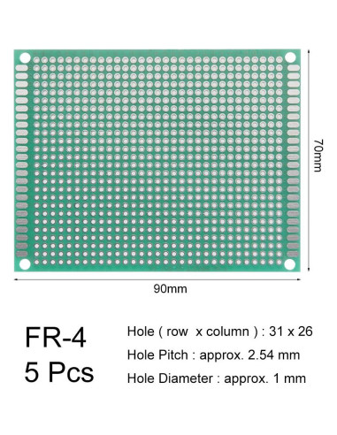 Placa de Circuito Impreso Universal uxcell 7x9cm 5pcs