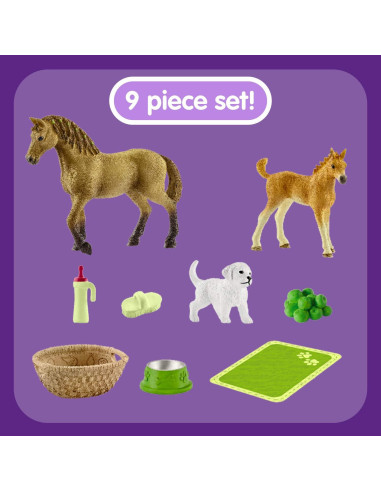 Juego de Figuritas Schleich Caballo Cuartero con Accesorios 9 Piezas