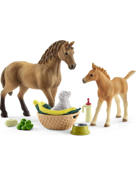Juego de Figuritas Schleich Caballo Cuartero con Accesorios 9 Piezas