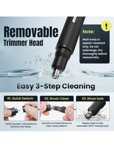 Recortador de Vello Nasal Kynor RF-8015 3-en-1 USB-C