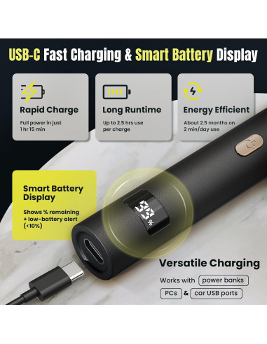 Recortador de Vello Nasal Kynor RF-8015 3-en-1 USB-C