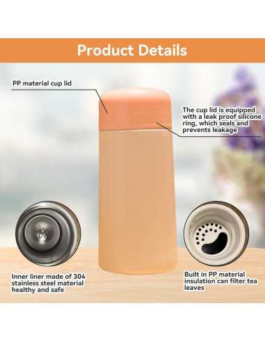 Botella de Agua Aislada para Niños Cyrank 150ml Rosa