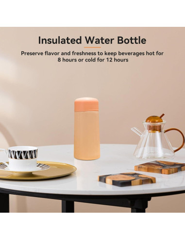 Botella de Agua Aislada para Niños Cyrank 150ml Rosa