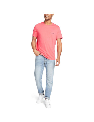 Camiseta Nautica de Cuello Redondo Manga Corta Melón Berry