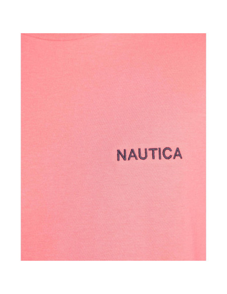 Camiseta Nautica de Cuello Redondo Manga Corta Melón Berry