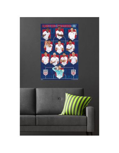 Póster de Pared US Soccer USMNT Starting XI 2025 Allposters 86.4x56.8 cm