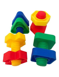 Bonka Bird Toys Tuercas y Pernos Gigantes 4 Piezas 6.35x4.45 cm