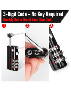 Candado TSA para Armas HOSOCASE 10mm Combinación Reiniciable 2