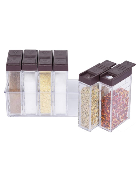 Saleros y Pimenteros Uralfa Mini 6 Piezas Plástico Marrón